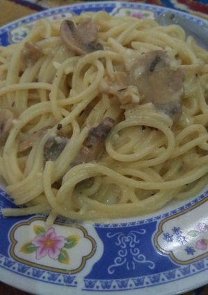 Foto resep Spagetty carbonara with mushroom