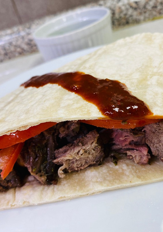 Una foto de Sándwich en masa de taco