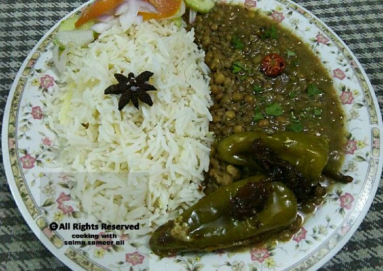 Simple Way to Make Tasty Saboot masoor dal with bhagaray rice #cookpadapp