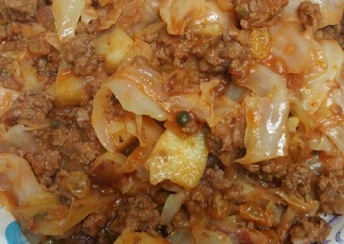 Easiest Way to Prepare Favorite Picadillo meet Southern Fried Cabbage