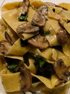 A picture of Mushroom and blue cheese tagliatelle.