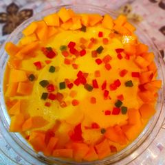 A picture of Mango custard pudding.
