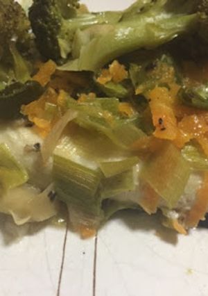 Una foto de Paquetitos de pescado y vegetales