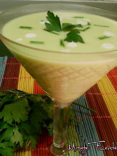Una foto de Crema de puerros (vichyssoise)