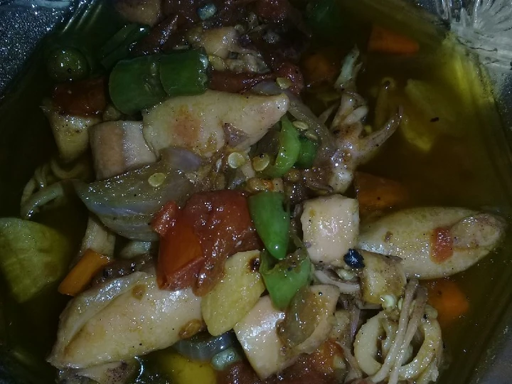 Cara Sederhana Membikin Resep  Tumis cumi asin pedas manis#edisicuacadingin yang Enak, Bisa Manjain Lidah