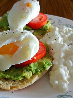 A picture of Poached Eggs with Avocado.