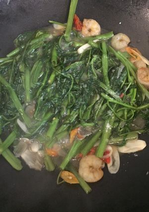 Foto resep Tumis kangkung cah seafood
