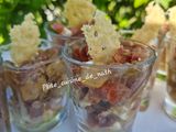 Verrines aux tomates, jambon de Bayonne et chèvre 🐐