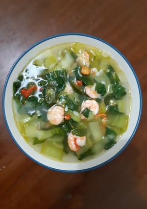 Foto resep Tumis udang pedas sayur pokcoy