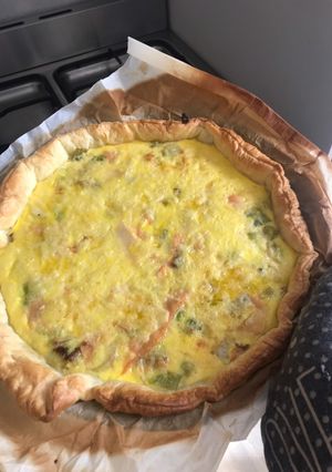 Une photo de Quiche poireaux saumon fumé