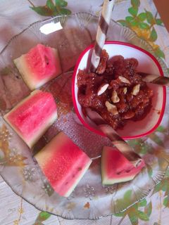 टरबूज शिंगाडा शिरा (tarbooj shingada shira recipe in marathi) रेसिपी चे मुख्य फोटो