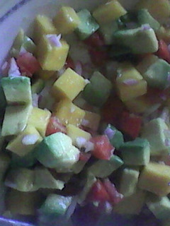 A picture of Avocado mango salsa.