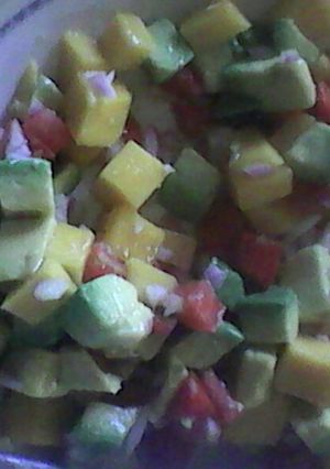A picture of Avocado mango salsa.