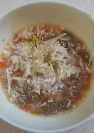 Foto resep Mpasi 4⭐ 9M+ bubur oatmeal kuah sayur 🌾🐥🥕🍂🧀🍾