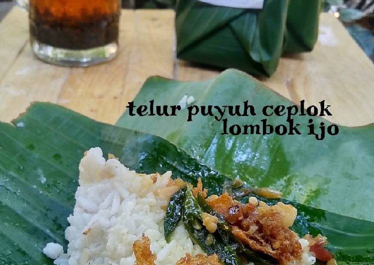 Ceplok telur puyuh lombok ijo