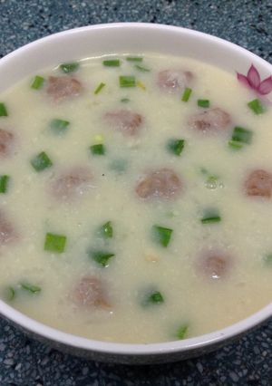 Hình của món Cháo thịt viên, tàu hủ ky.