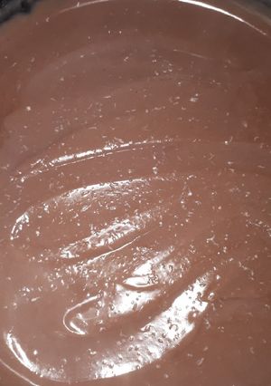 Una foto de Crema de maicena y cacao amargo