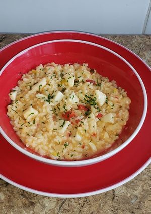 Una foto de Risotto de calamares