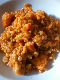 Una foto de Arroz con gambas