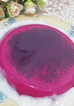 Foto resep Puding buah naga with fla
