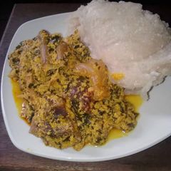 A picture of Egusi with bitter leaf.