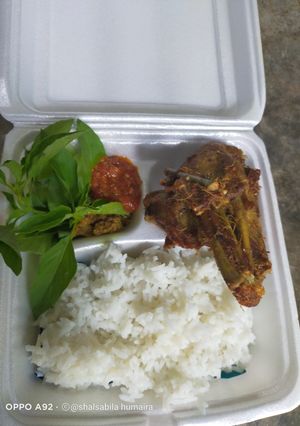 Foto resep Nasi bebek bumbu kuning with sambal terasi..
