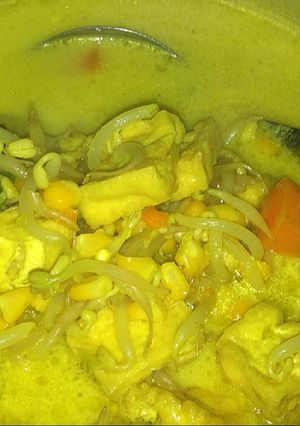 Foto resep Tahu Santan Kuning Gurih campur