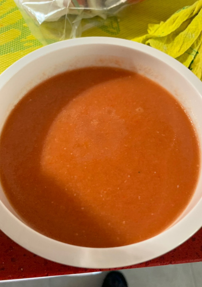 Una foto de Gazpacho el primero en Thermomix