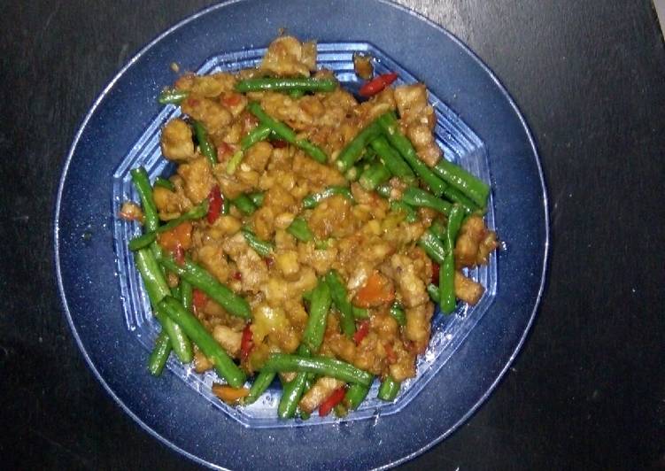 Tumis tempe kacang panjang