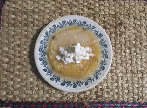 Una foto de Piña especiada con queso Cottage