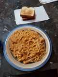 Espaguetti con pollo en crema chipotle
