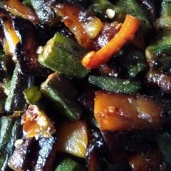 Bhindi kumro bhaja A picture of Bhindi kumro bhaja.
