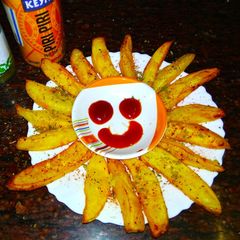 A picture of Peri Peri Garlic Potato Wedges Non fried.