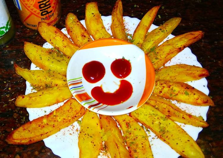 Peri Peri Garlic Potato Wedges(Non fried)