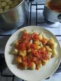 Ñoquis con salsa de ostras (innovadora)
