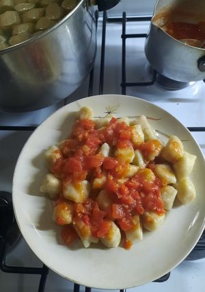 Una foto de Ñoquis con salsa de ostras (innovadora)