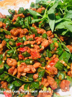Foto resep Sambal Pencok Kacang Panjang Tempe