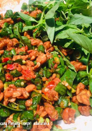 Foto resep Sambal Pencok Kacang Panjang Tempe