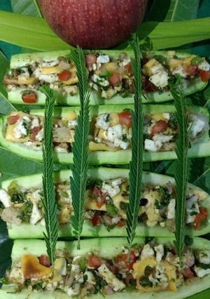 A picture of Stuffed Cucumber Boat.