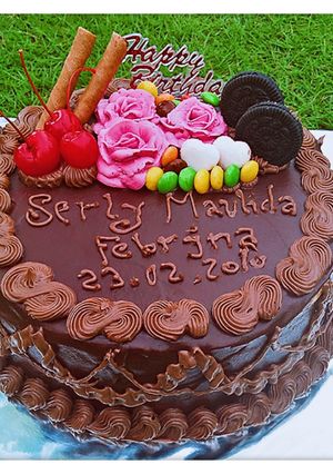 Foto resep Kue ulang tahun coklat leleh