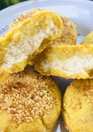 Hình của món Bánh Khoai Lang Yến Mạch Nhân Dừa.