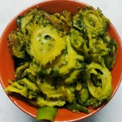 A picture of Dry karela subji.