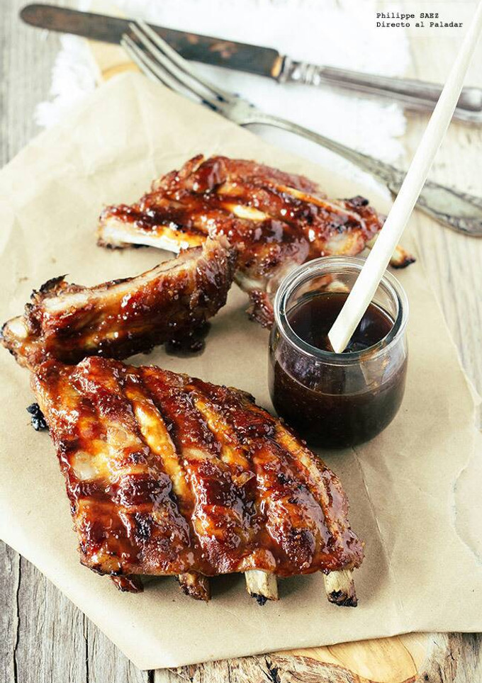 Una foto de Costillas de cerdo a la BBQ