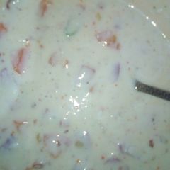 A picture of Salad raita home made style.