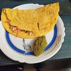 A picture of Gram Flour and vegetables Chilla.