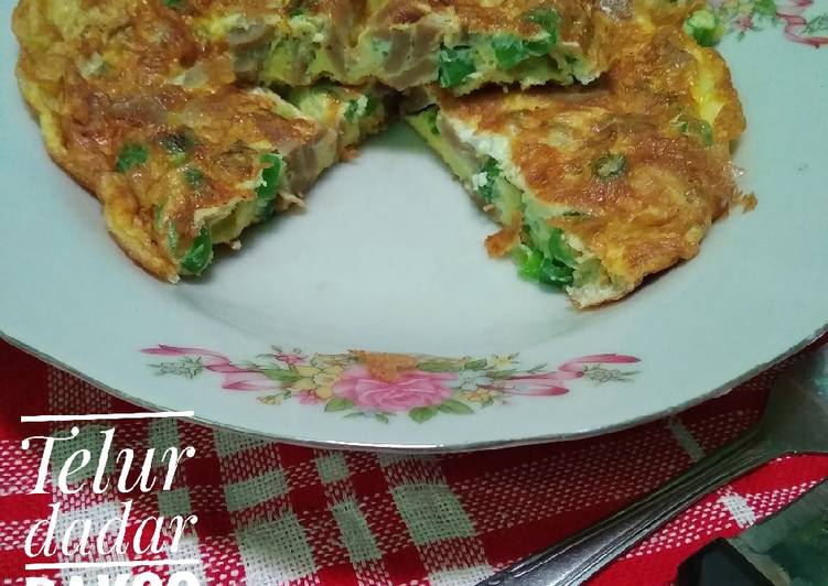 Telur dadar bakso buncis