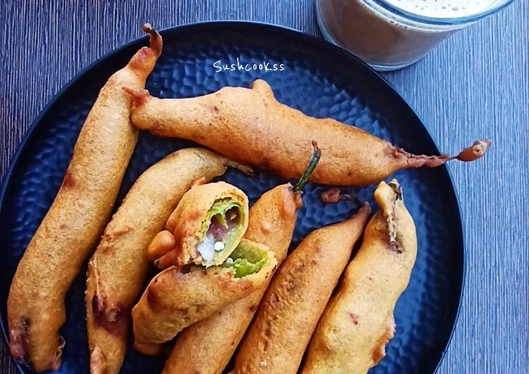 Recipe of Any-night-of-the-week MIRCHI KE PAKODE/GREEN CHILLI FRITTERS