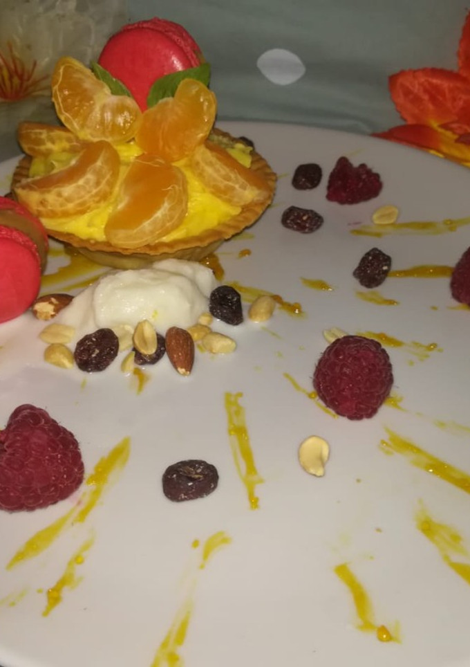Una foto de Crema mousseline de mandarina