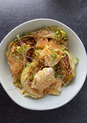 A picture of Pan Braised Cabbage & Miso Cod.