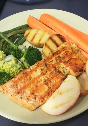 Una foto de Salmón a la plancha, saludable